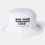 Business Logo and Website Employees Custom Bucket Hat<br><div class="desc">Add your brand logo and website address to this cute Bucket Hat that's perfect to passively advertise your new or established business. Perfect for trade shows, employees, and clients. Other colors available. No minimum order quantity and no setup fee. Order as many or as fewer as required for your established...</div>