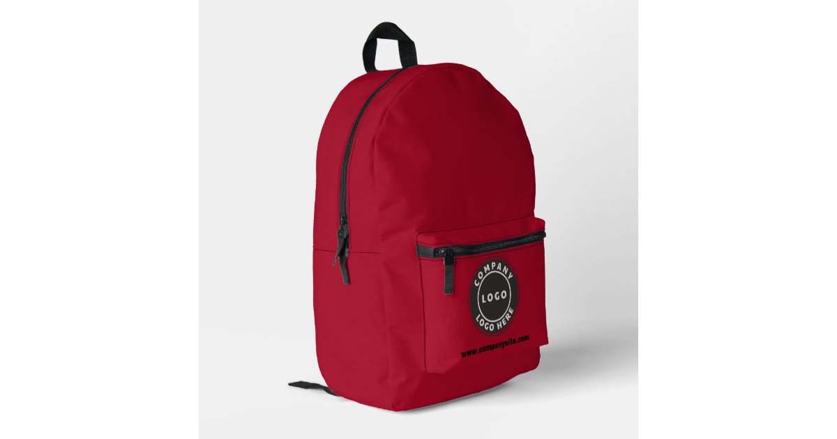 Business Logo and Website Employees Custom Swag Printed Backpack | Zazzle