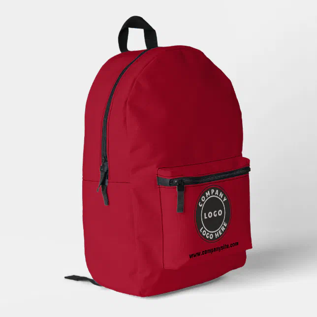 Business Logo and Website Employees Custom Swag Printed Backpack | Zazzle