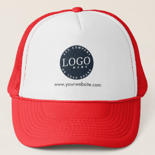 Business Logo and Website Employees Custom Trucker Hat