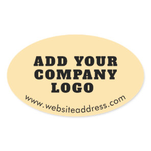 Business Logo and Website Modern Custom Oval Sticker