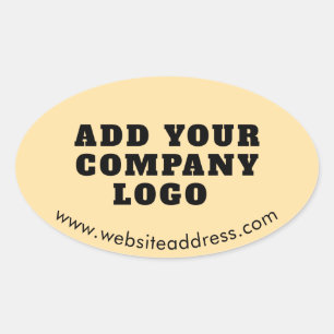 Business Logo and Website Modern Custom Oval Sticker