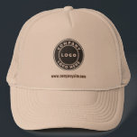 Business Logo and Website New Employee Custom Trucker Hat<br><div class="desc">Business Logo and Website Custom Employee Trucker Hat. Add your company logo and brand identity to this trucker hat as well as your website address or slogan by clicking the "Personalize" button. These brand-able trucker hats can advertise your business as employees wear them and double as a corporate swag. Available...</div>