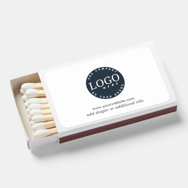 Business Logo and Website Promotional Swag Matchboxes (Front Open)