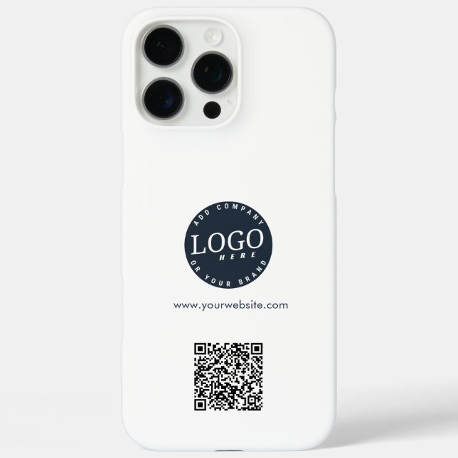 Business Logo and Website QR Code Custom Case-Mate iPhone Case (Back)