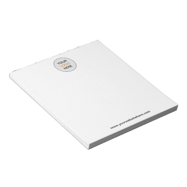 Business Logo and Website Simple Custom Notepad (Angled)