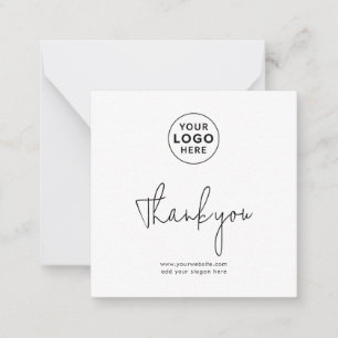 Business Logo and Website Thank You Note Card