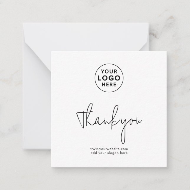 Business Logo and Website Thank You Note Card (Front)