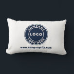 Business Logo Annual Corporate Office or Showroom Lumbar Pillow<br><div class="desc">Add your company logo and brand identity to this throw pillow as well as your website link or slogan by clicking the "Personalize" button. These brand-able throw pillows can advertise your business as employees use them and double as a corporate swag. Available in other colors and sizes. No minimum order...</div>