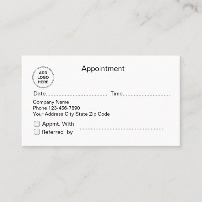 Business Logo Appointment And Referral Cards (Front)
