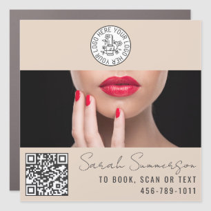 Business Logo Appointment Booking Nail Technician Car Magnet