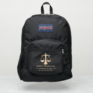Business Logo Attorney Scales of Justice Custom JanSport Backpack