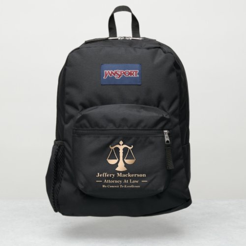 Business Logo Attorney Scales of Justice Custom  JanSport Backpack