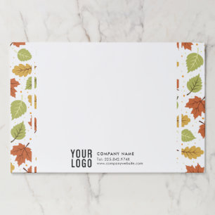 Business Logo Autumn Fall Leaves Pattern Paper Pad