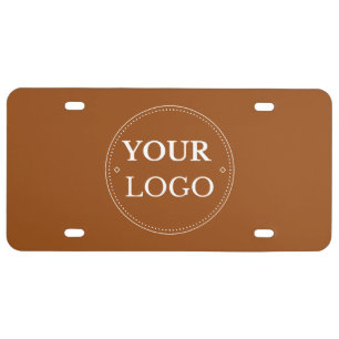 Business Logo Autumn Terracotta Burnt Orange  License Plate