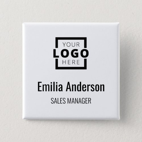 Business Logo Basic Employee Staff Name Badge Button