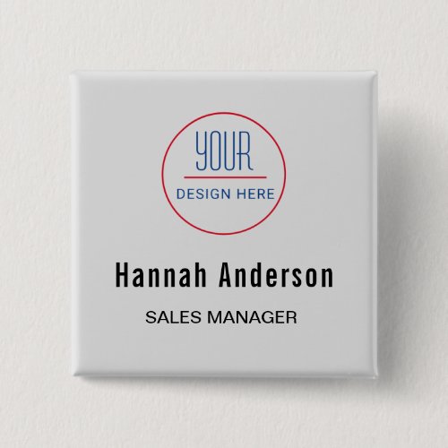 Business Logo Basic Employee Staff Name Badge Button