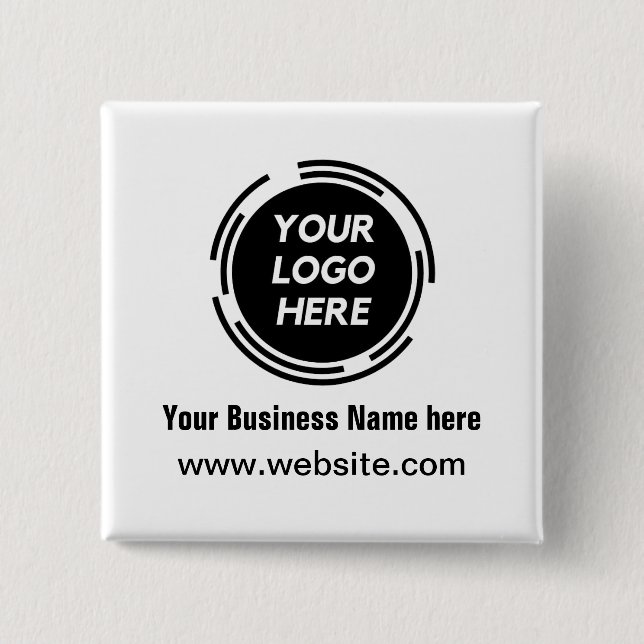 Business Logo Basic Employee Staff Name Button (Front)