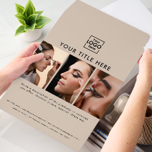 Business Logo Beige Beauty Salon 3 Photos  Envelope Mailers