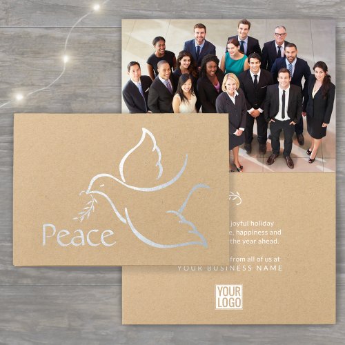 Business Logo  Bird of Peace Dove  Kraft Real Foil Card
