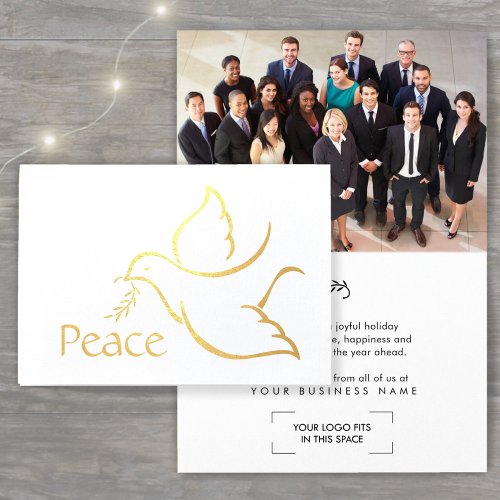 Business Logo  Bird of Peace  Olive Branch Real Foil Card