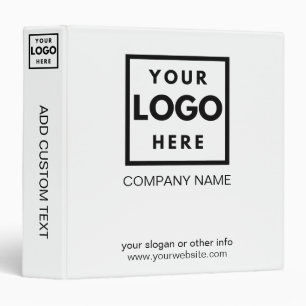 Business Logo Black and White Professional Minimal 3 Ring Binder