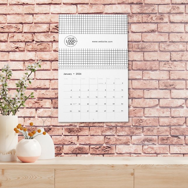 Business Logo Black and White Promotional Calendar (Business Logo Black and White Promotional Calendar)