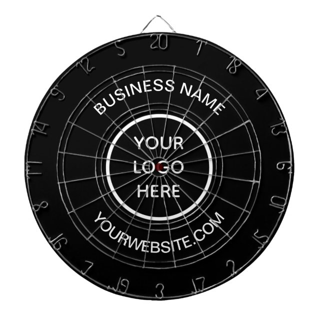 Business Logo Black Company Promotional Modern Dart Board (Front)