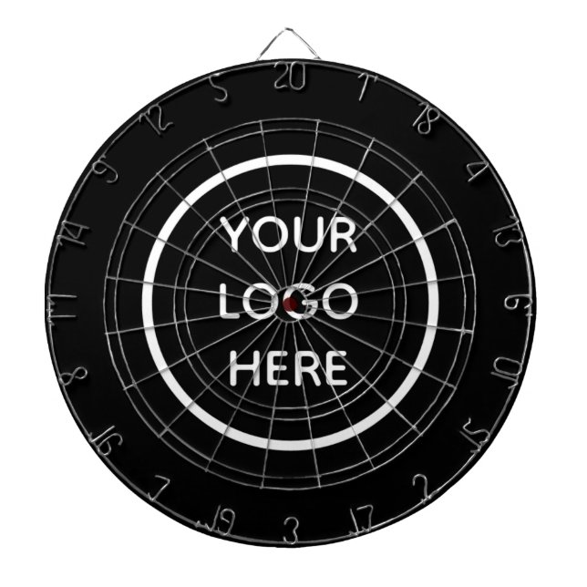 Business Logo Black Company Promotional Modern Dart Board (Front)