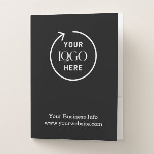 Business Logo   Black Corporate Modern Minimalist  Pocket Folder