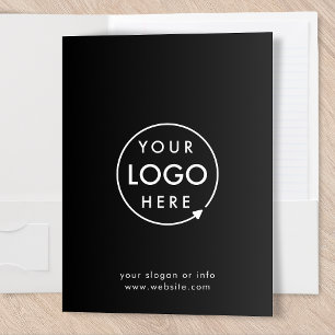 Business Logo   Black Corporate Modern Minimalist Pocket Folder