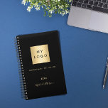 Business logo black gold elegant monogram 2024 planner<br><div class="desc">A stylish,  classic black background.  Personalize and add your business,  company logo,  a text,  year and personal name.  Golden letters.  If you want it without text,  use your back-space key to delete.</div>