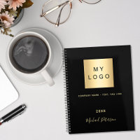 Business logo black gold elegant monogram 2024 planner