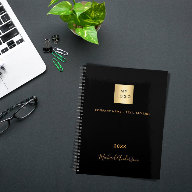 Business Logo Black Gold Name Elegant 2024 Planner Zazzle   Business Logo Black Gold Name Elegant 2024 Planner R 80sml9 630 