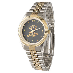 Business logo black gold watch