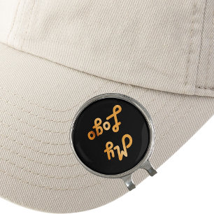 Business logo black  golf hat clip