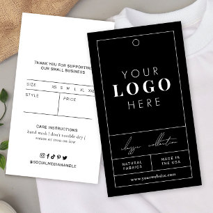 Business Logo Black Hang Tag Clothing Price Label