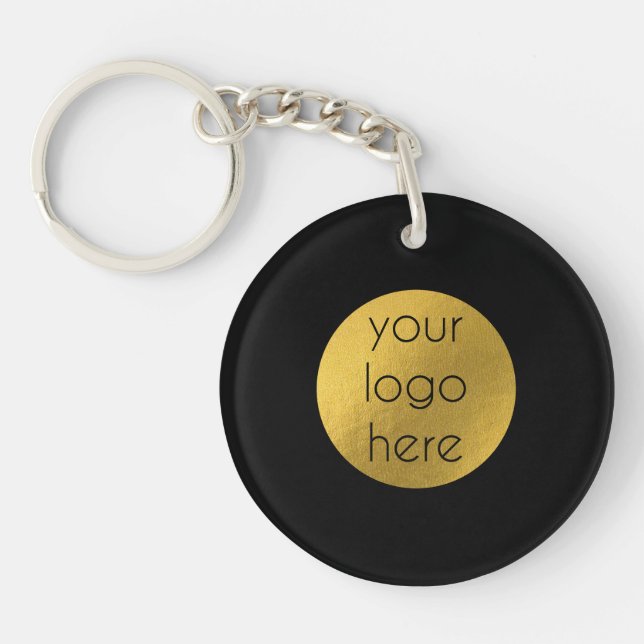 Business Logo Black Keychain Template  (Front)
