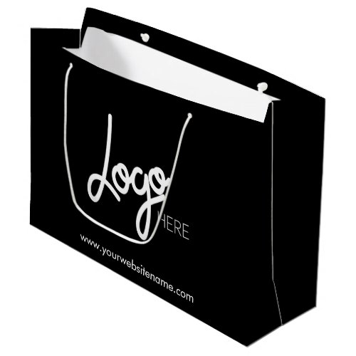Business Logo Black Large Gift Bag