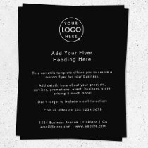 Business Logo | Black Minimalist Promotional Flyer