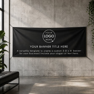 Business Logo   Black Modern Advertising 6' Banner
