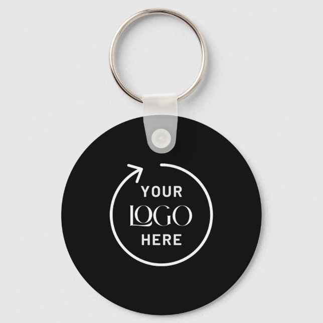 Business Logo Black | Modern Minimalist Keychain (Front)