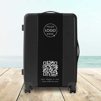 Business Logo | Black Modern Professional Qr Code Luggage by GuavaDesign at Zazzle