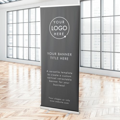 Business Logo  Black Modern Professional Retractable Banner