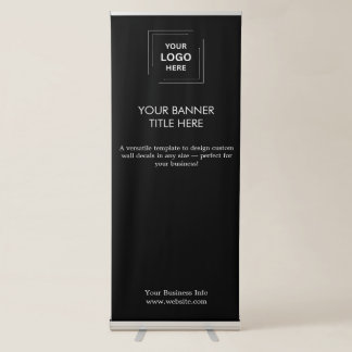 Business Logo | Black Modern Professional Retractable Banner