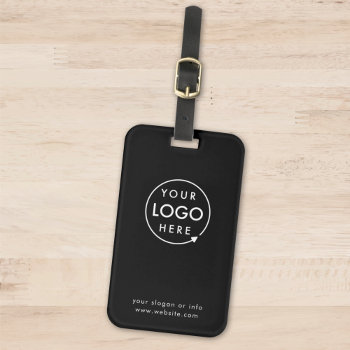 Business Logo | Black Modern Professional Travel Luggage Tag by GuavaDesign at Zazzle