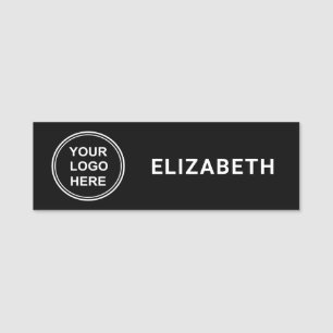 Business Logo Black Name Tag