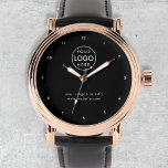 Business Logo | Black Professional Corporate Watch<br><div class="desc">A simple custom black business watch template in a modern minimalist style which can be easily updated with your company logo,  slogan and business details. #watch #logo #business #black</div>