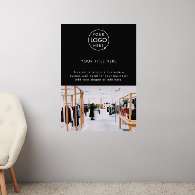 Business Logo Black Professional Promotional Photo Wall Decal (Living Room 2)