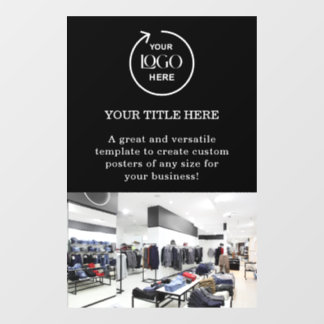 Business Logo Black Professional Promotional Photo Window Cling